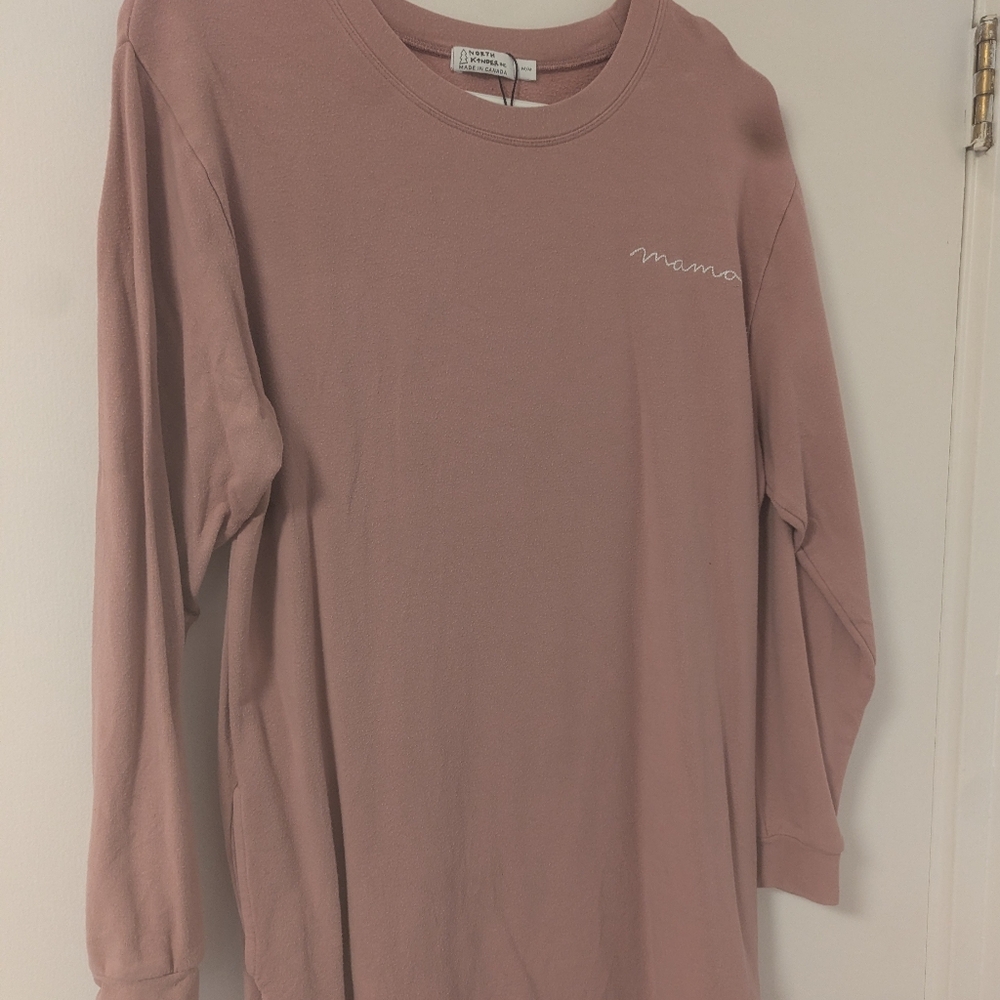 North Kinder Long Sleeve Dusty Rose Sweatshirt Dress